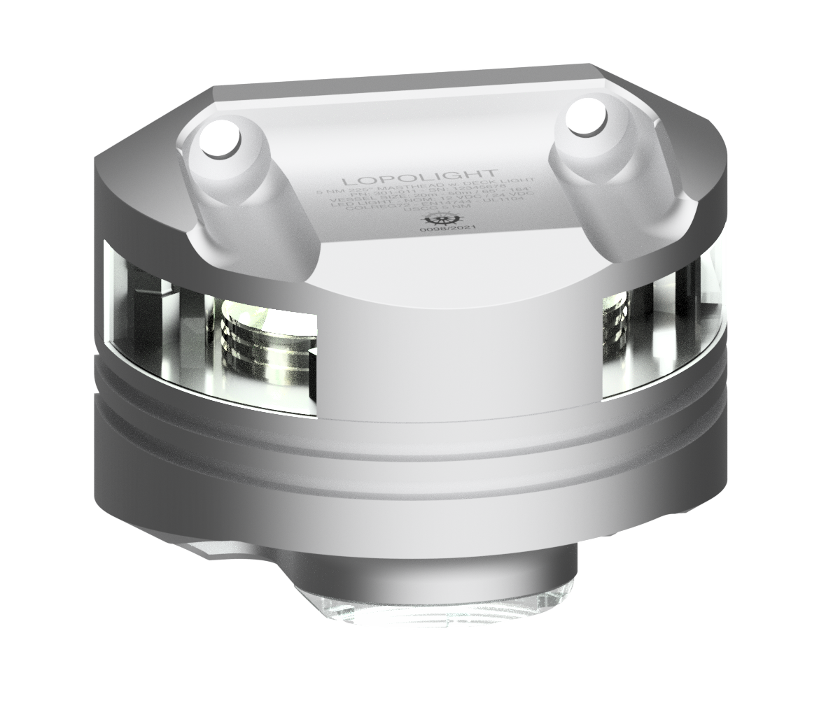 3nm 225° White, Masthead + 6W Decklight, silver 3nm 225° White, Masthead + 6W Decklight, silver